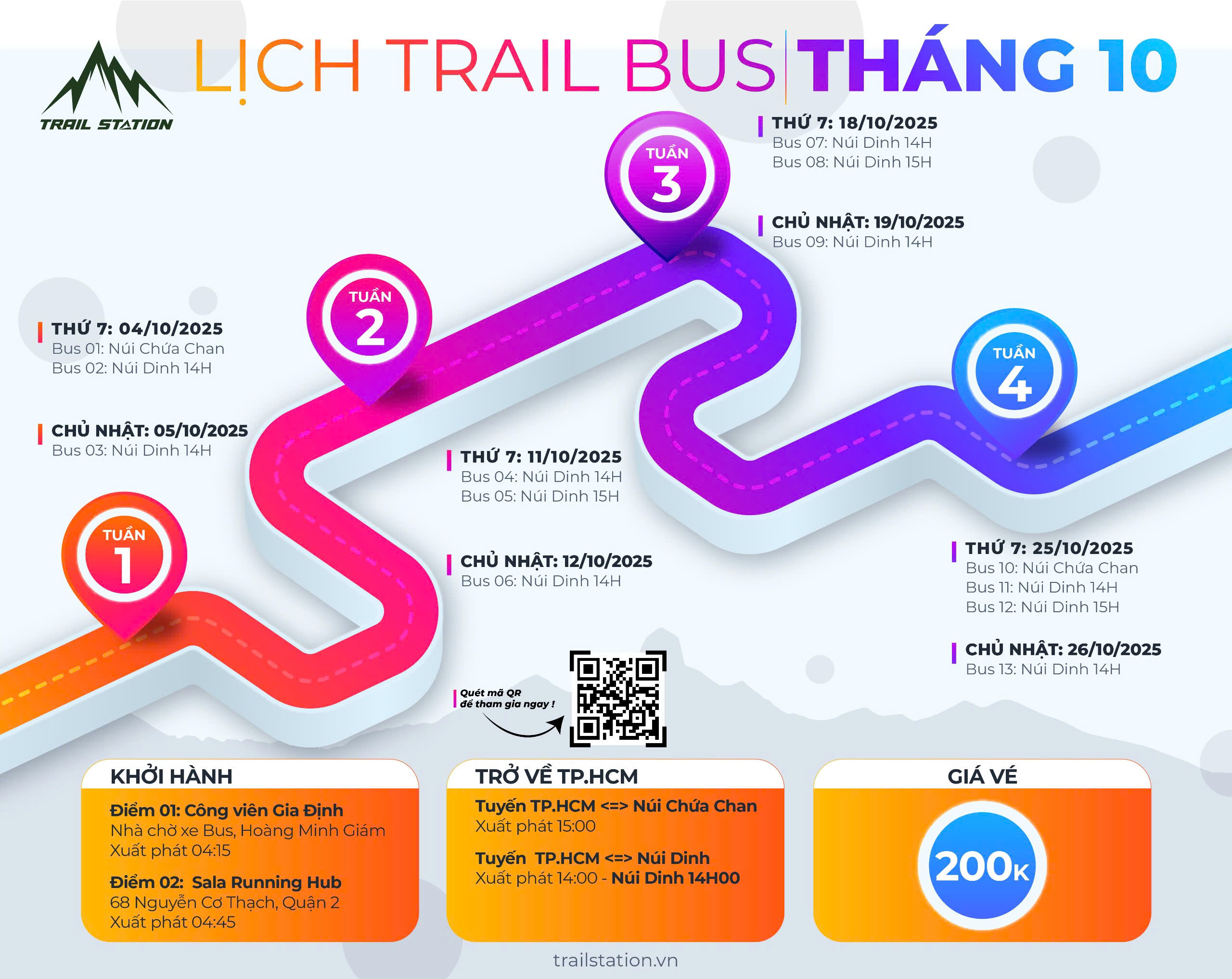trail bus hàng tuần